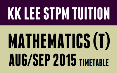 Maths (T) Schedule of August and September