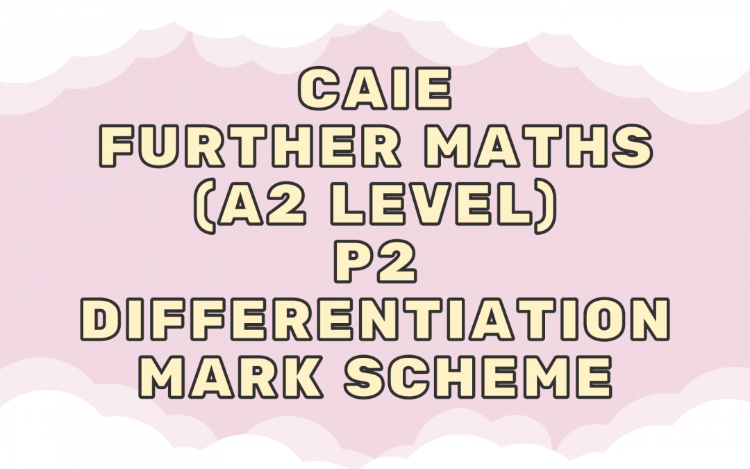 CAIE Further Maths (A2) P2 – Differentiation – MS
