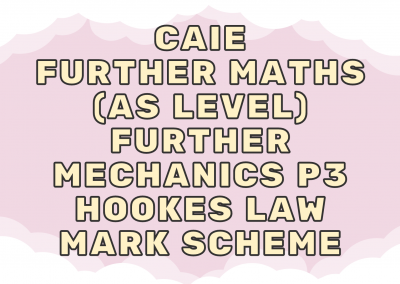 CAIE Further Maths (AS) Further Mechanics P3 – Hookes Law – MS